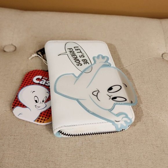 Loungefly Casper The Friendly Ghost Let's Be Friends GID Zip Around Wallet NEW - Picture 9 of 14